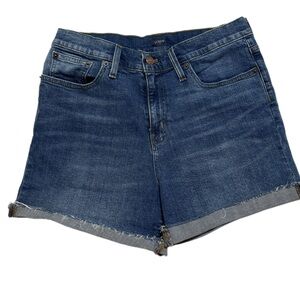 J. Crew Classic Raw Hem Dark Wash Blue Jean Shorts 4” Inseam Size 29
